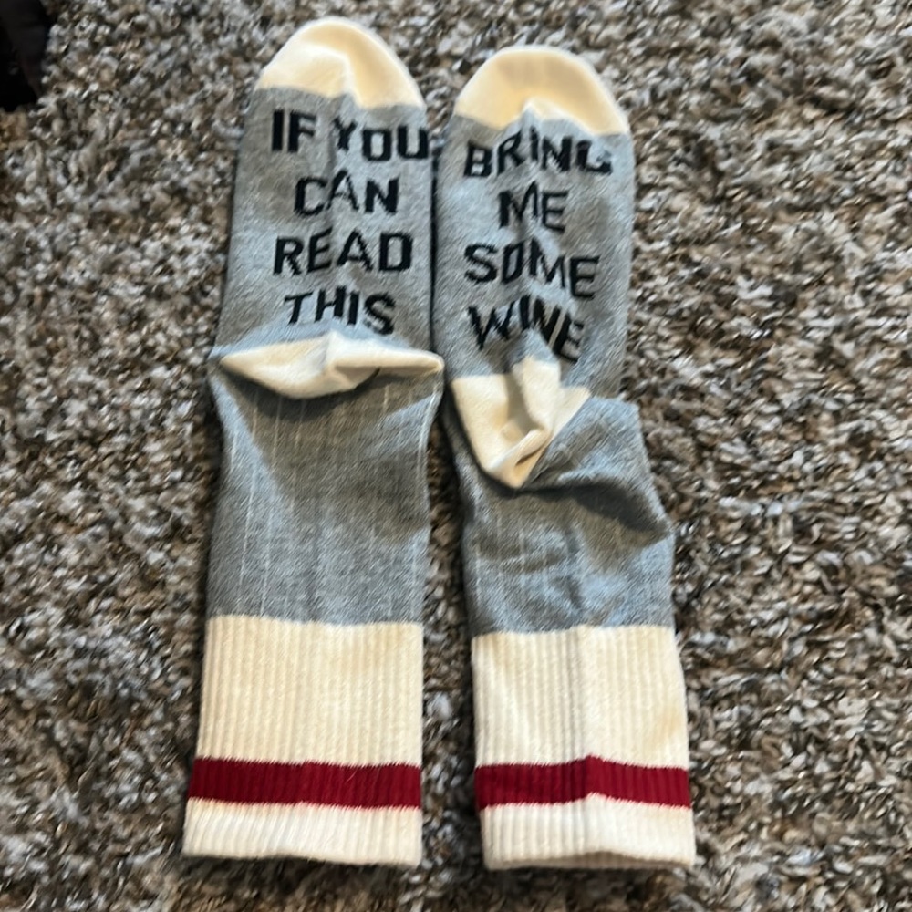 “If you can read this bring me some wine” SOCKS